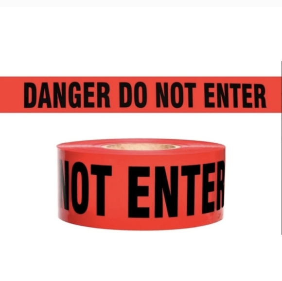 2 Roll Set Halloween - Red Danger Do Not Enter Tape 3"x1000 Ft. Roll x 2 rolls - Picture 10 of 10